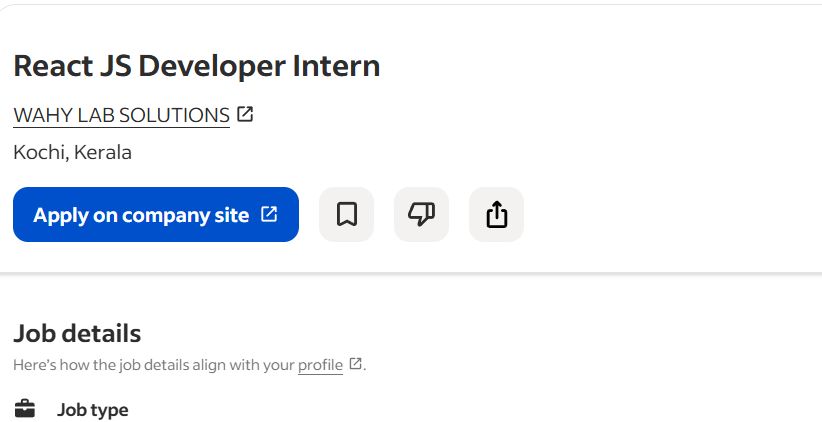 AI, ML & React.js internship jobs in Cochin