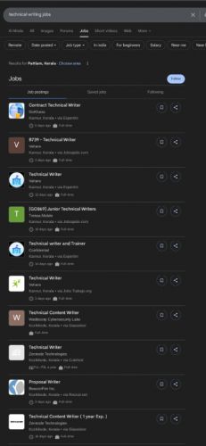 Technical Writing internship jobs in Cochin